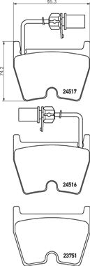 P 85 132 Sada brzdových platničiek kotúčovej brzdy PRIME LINE BREMBO