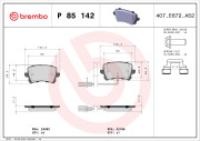 P 85 142 Sada brzdových platničiek kotúčovej brzdy PRIME LINE BREMBO