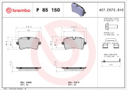 P 85 150 Sada brzdových platničiek kotúčovej brzdy PRIME LINE BREMBO