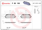 P 85 165 Sada brzdových platničiek kotúčovej brzdy PRIME LINE BREMBO