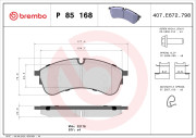 P 85 168 Sada brzdových platničiek kotúčovej brzdy PRIME LINE BREMBO