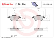 P 86 014 Sada brzdových platničiek kotúčovej brzdy PRIME LINE BREMBO