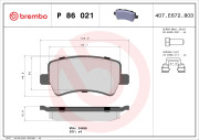 P 86 021 Sada brzdových platničiek kotúčovej brzdy PRIME LINE BREMBO