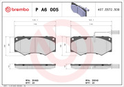 P A6 005 Sada brzdových platničiek kotúčovej brzdy PRIME LINE BREMBO