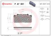 P A7 001 Sada brzdových platničiek kotúčovej brzdy PRIME LINE BREMBO