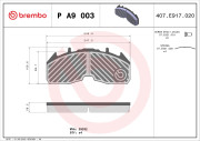P A9 003 Sada brzdových platničiek kotúčovej brzdy PRIME LINE BREMBO