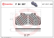 P B4 007 Sada brzdových platničiek kotúčovej brzdy PRIME LINE BREMBO