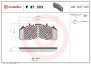 P B7 003 Sada brzdových platničiek kotúčovej brzdy PRIME LINE BREMBO