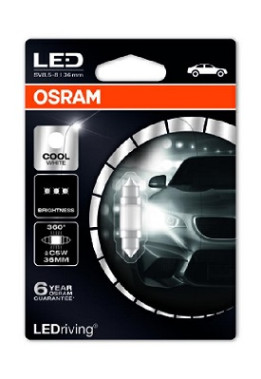 6498CW-01B žárovka Osram LED C5W 6498CW 6000K 12V 1W SV8,5-8 36mm 6498CW-01B ams-OSRAM