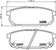 MDB2590 Sada brzdových platničiek kotúčovej brzdy MINTEX