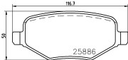 MDB3841 Sada brzdových platničiek kotúčovej brzdy MINTEX