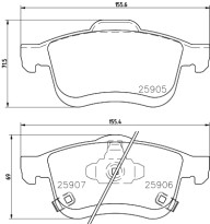 MDB3440 Sada brzdových platničiek kotúčovej brzdy MINTEX