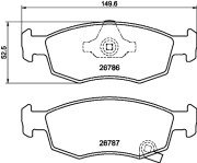 MDB4341 Sada brzdových platničiek kotúčovej brzdy MINTEX