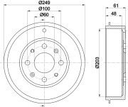 MBD255 Brzdový bubon MINTEX