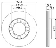 MDC587 Brzdový kotúč MINTEX