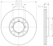 MDC580 Brzdový kotúč MINTEX