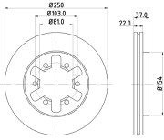 MDC858 Brzdový kotúč MINTEX