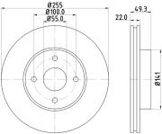 MDC2215 Brzdový kotúč MINTEX