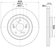 MDC2887C Brzdový kotúč MINTEX