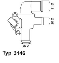 3146.90D Termostat chladenia BorgWarner (Wahler)