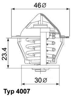 4007.80D Termostat chladenia BorgWarner (Wahler)