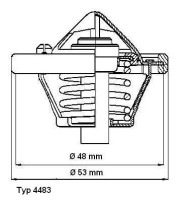 4483.82D Termostat chladenia BorgWarner (Wahler)