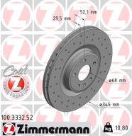 100.3332.52 Brzdový kotúč SPORT BRAKE DISC COAT Z ZIMMERMANN