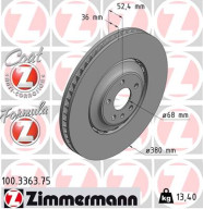 100.3363.75 Brzdový kotúč FORMULA Z BRAKE DISC ZIMMERMANN