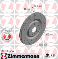 100.3376.52 Brzdový kotúč SPORT BRAKE DISC COAT Z ZIMMERMANN