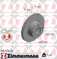 150.1136.20 Brzdový kotúč COAT Z ZIMMERMANN