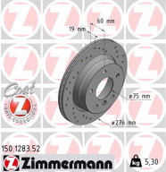 150.1283.52 Brzdový kotúč SPORT BRAKE DISC COAT Z ZIMMERMANN