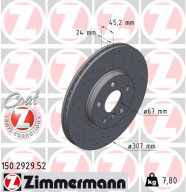 150.2929.52 Brzdový kotúč SPORT BRAKE DISC COAT Z ZIMMERMANN