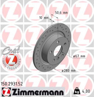 150.2931.52 Brzdový kotúč SPORT BRAKE DISC COAT Z ZIMMERMANN