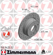 150.3425.52 Brzdový kotúč SPORT BRAKE DISC COAT Z ZIMMERMANN