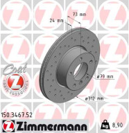 150.3467.52 Brzdový kotúč SPORT BRAKE DISC COAT Z ZIMMERMANN