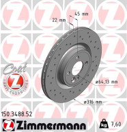 150.3488.52 Brzdový kotúč SPORT BRAKE DISC COAT Z ZIMMERMANN