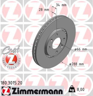 180.3015.20 Brzdový kotúč COAT Z ZIMMERMANN