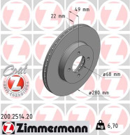 200.2514.20 Brzdový kotúč COAT Z ZIMMERMANN