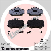 21439.900.1 Sada brzdových platničiek kotúčovej brzdy ZIMMERMANN