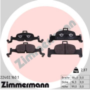 22402.160.1 Sada brzdových platničiek kotúčovej brzdy ZIMMERMANN