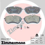 22644.190.2 Sada brzdových platničiek kotúčovej brzdy ZIMMERMANN