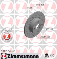 230.2352.52 Brzdový kotúč SPORT BRAKE DISC COAT Z ZIMMERMANN