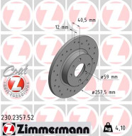 230.2357.52 Brzdový kotúč SPORT BRAKE DISC COAT Z ZIMMERMANN