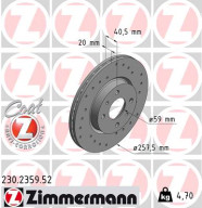 230.2359.52 Brzdový kotúč SPORT BRAKE DISC COAT Z ZIMMERMANN