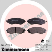 24062.170.1 Sada brzdových platničiek kotúčovej brzdy ZIMMERMANN