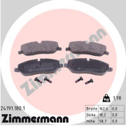 24191.180.1 Sada brzdových platničiek kotúčovej brzdy ZIMMERMANN