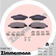 24660.180.2 Sada brzdových platničiek kotúčovej brzdy ZIMMERMANN