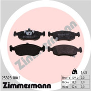 25323.180.1 Sada brzdových platničiek kotúčovej brzdy ZIMMERMANN