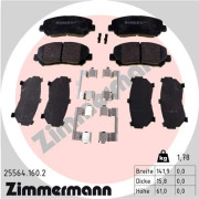 25564.160.2 Sada brzdových platničiek kotúčovej brzdy ZIMMERMANN