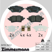 26153.160.2 Sada brzdových platničiek kotúčovej brzdy ZIMMERMANN